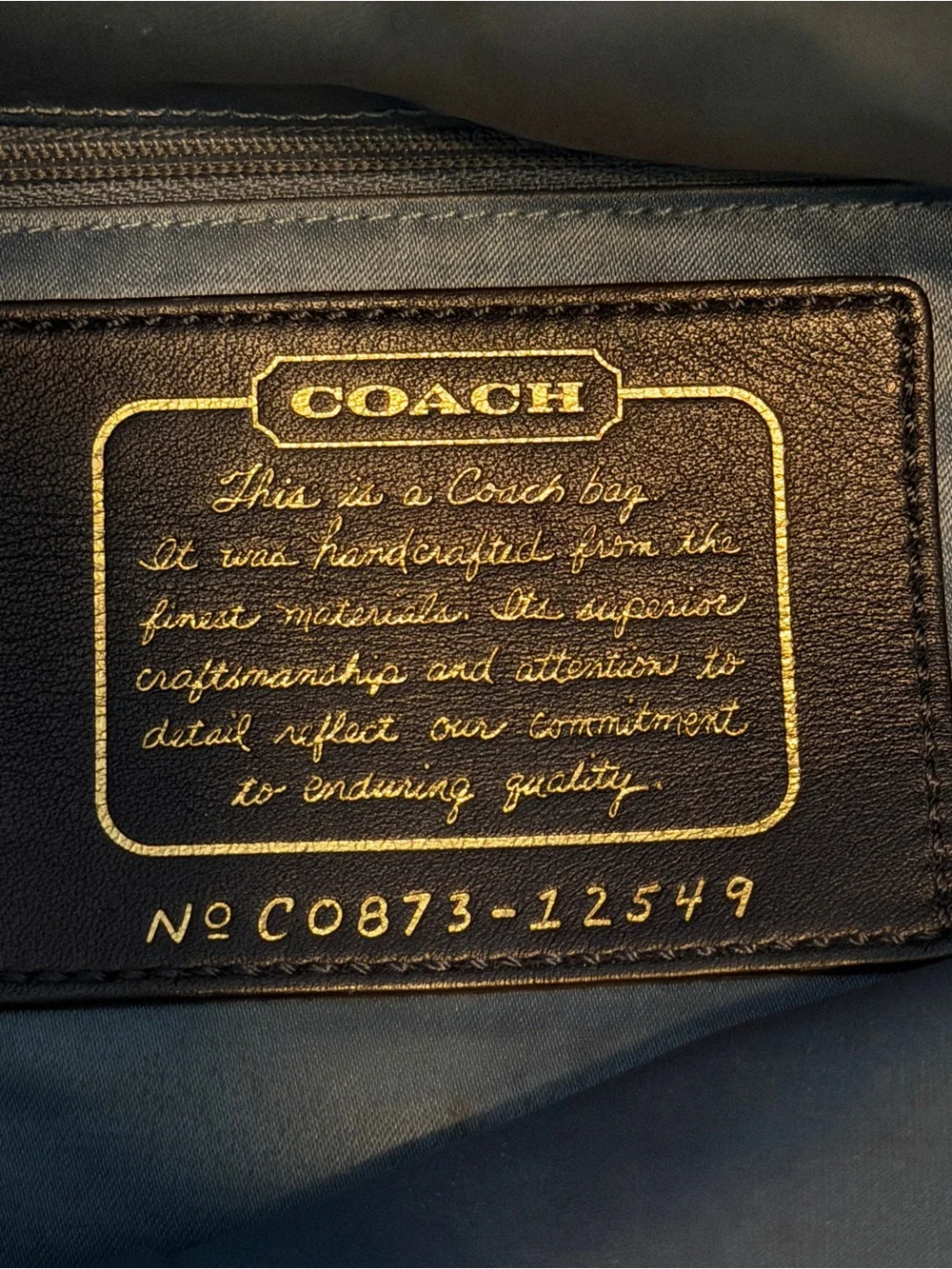 Coach Signature Hobo Shoulder Bag Navy Blue & Tan